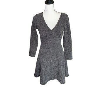 Free People Tweed Black/Gray Long Sleeve Dress. Size Small. Pullover.